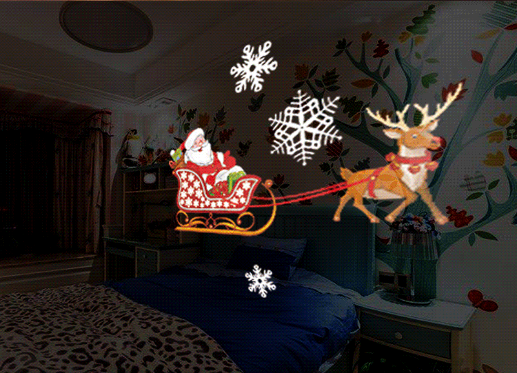 Рождественский лазерный проектор Санта-Клауса с дистанционным управлением, 12 моделей, анимационный эффект, Снежинка, снеговик, проектор
